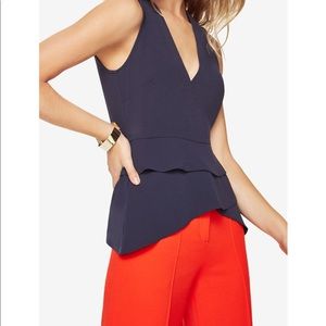 Bcbg Eleni peplum top in navy